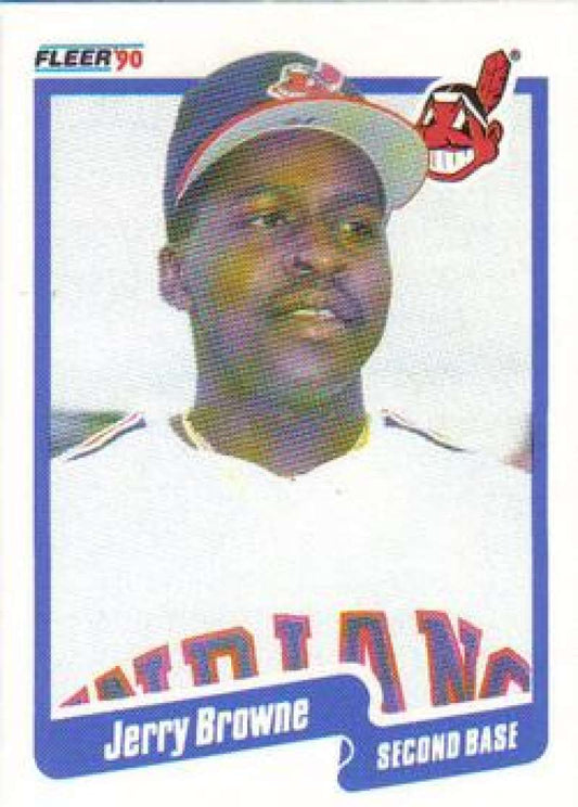 1990 Fleer Baseball #487 Jerry Browne  Cleveland Indians  Image 1