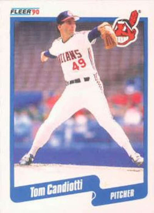 1990 Fleer Baseball #488 Tom Candiotti  Cleveland Indians  Image 1
