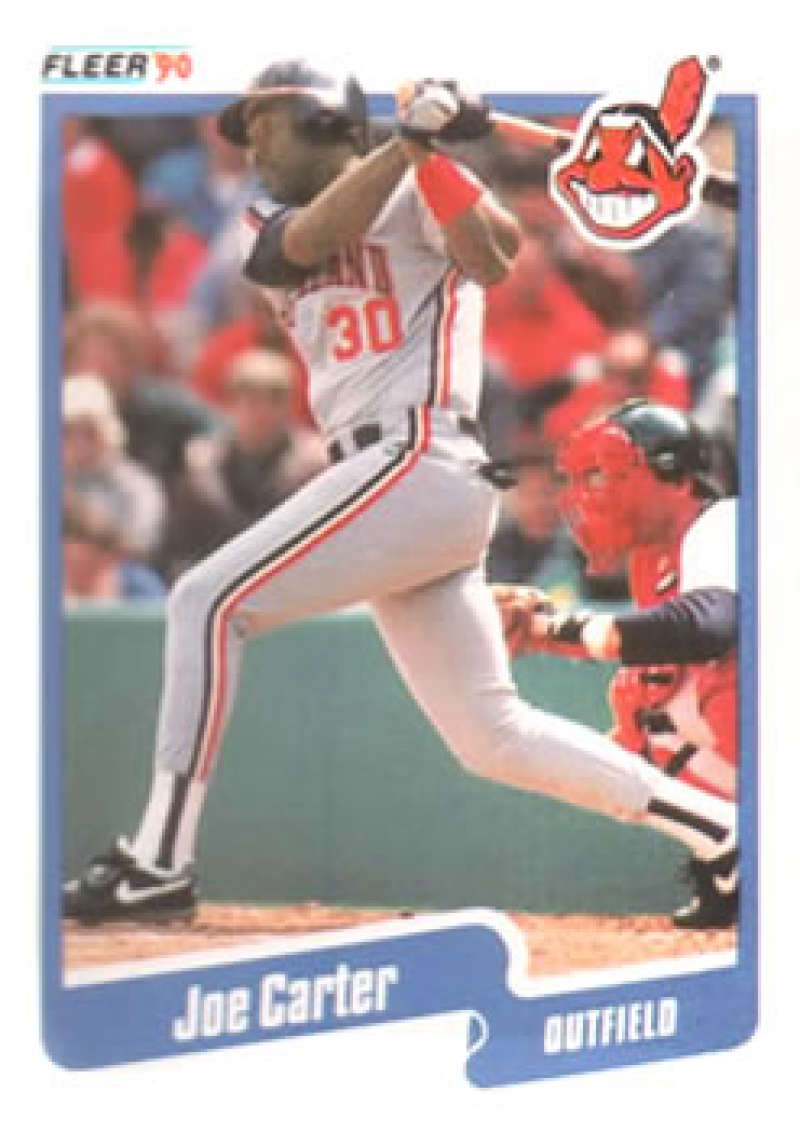 1990 Fleer Baseball #489 Joe Carter Cleveland Indians Image 1