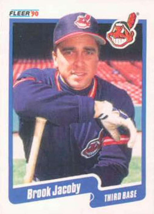 1990 Fleer Baseball #493 Brook Jacoby  Cleveland Indians  Image 1