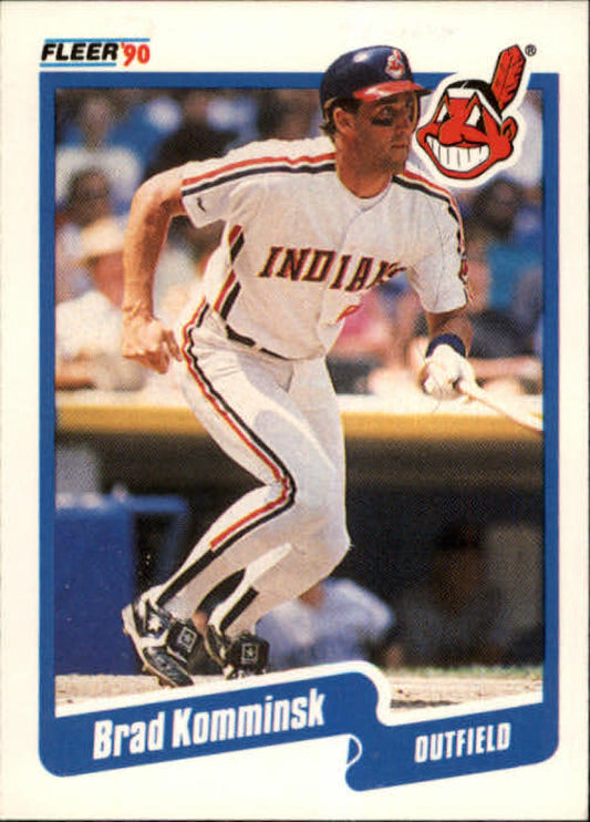 1990 Fleer Baseball #496 Brad Komminsk  Cleveland Indians  Image 1