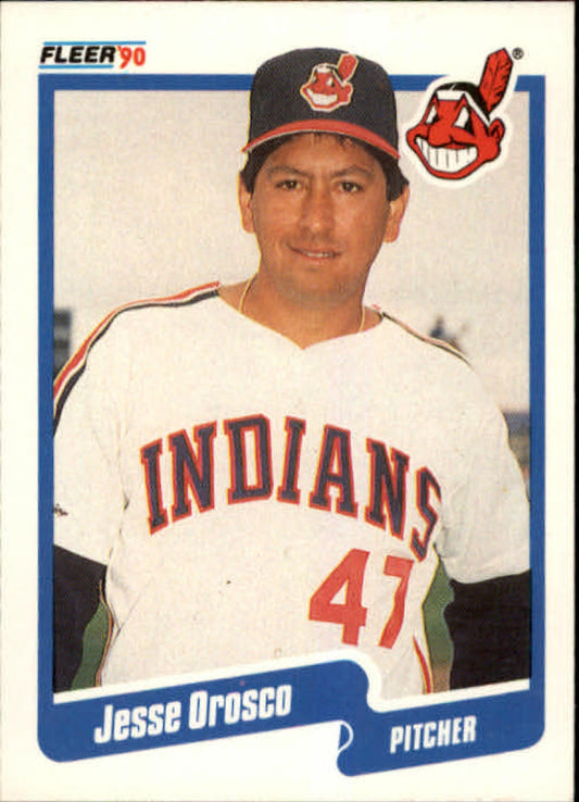 1990 Fleer Baseball #500 Jesse Orosco  Cleveland Indians  Image 1