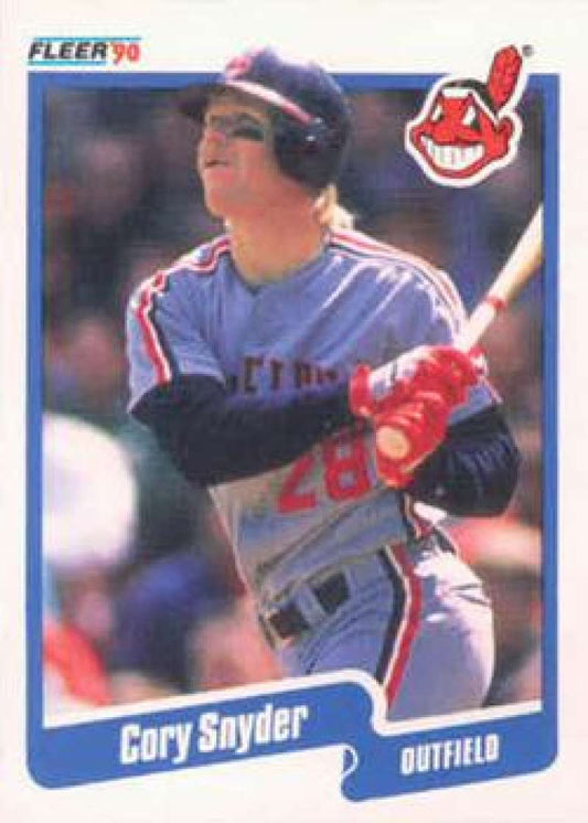 1990 Fleer Baseball #502 Cory Snyder  Cleveland Indians  Image 1