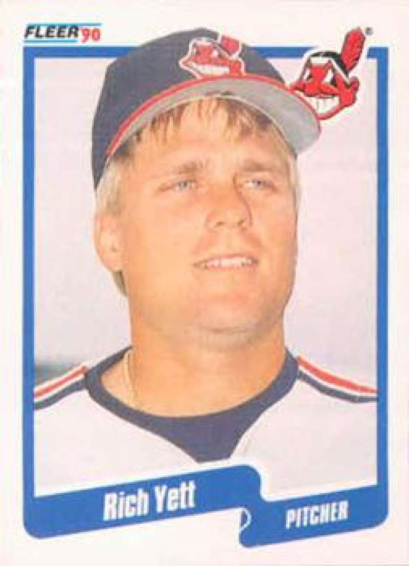 1990 Fleer Baseball #504 Rich Yett Cleveland Indians Image 1