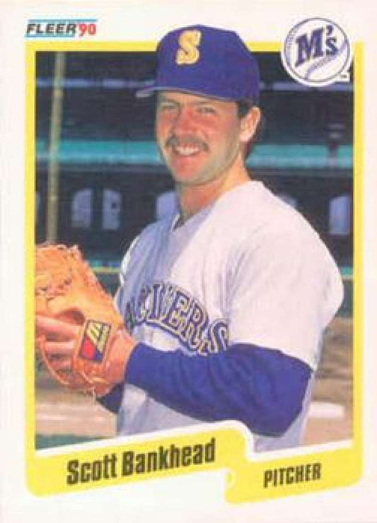 1990 Fleer Baseball #505 Scott Bankhead  Seattle Mariners  Image 1