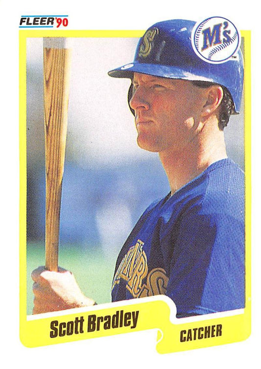 1990 Fleer Baseball #506 Scott Bradley  Seattle Mariners  Image 1