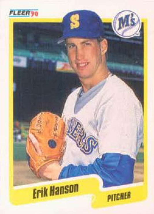 1990 Fleer Baseball #514 Erik Hanson  Seattle Mariners  Image 1