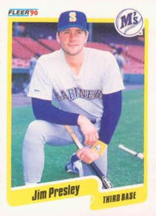 1990 Fleer Baseball #522 Jim Presley  Seattle Mariners  Image 1