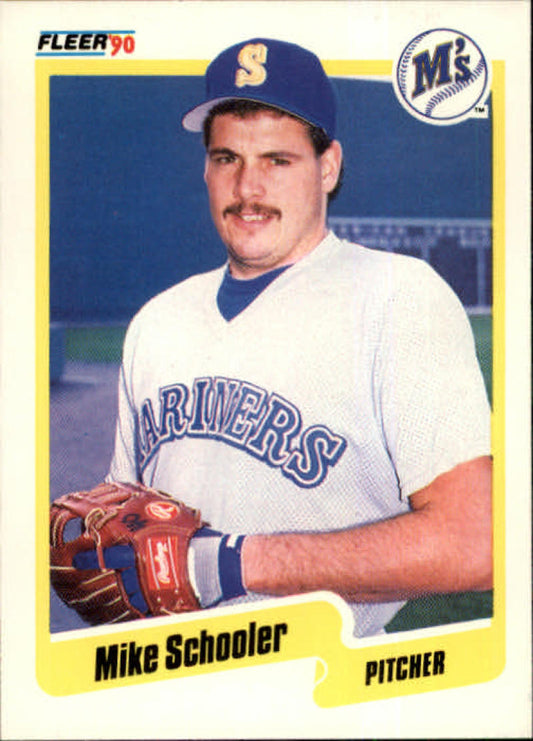 1990 Fleer Baseball #525 Mike Schooler  Seattle Mariners  Image 1
