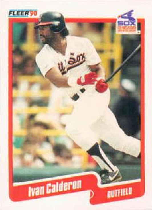 1990 Fleer Baseball #529 Ivan Calderon  Chicago White Sox  Image 1