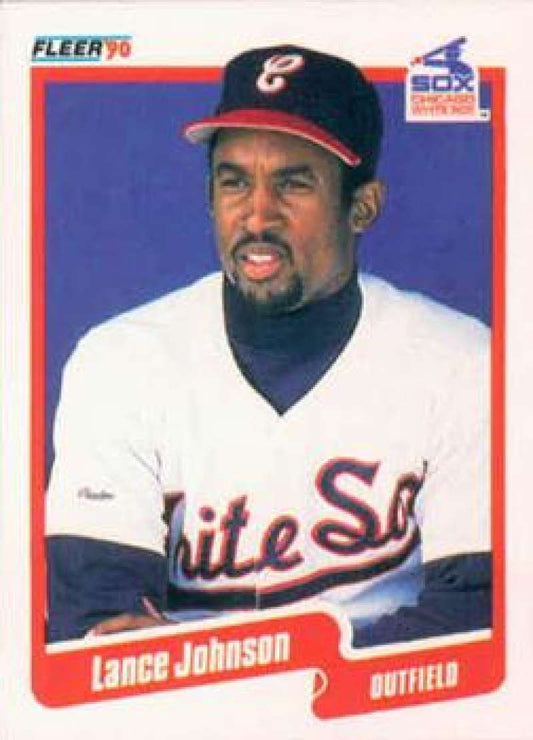 1990 Fleer Baseball #536 Lance Johnson  Chicago White Sox  Image 1