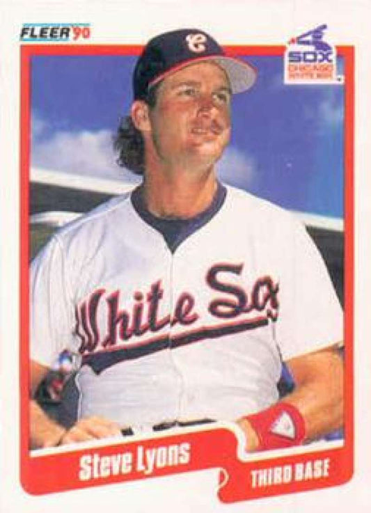 1990 Fleer Baseball #539 Steve Lyons  Chicago White Sox  Image 1