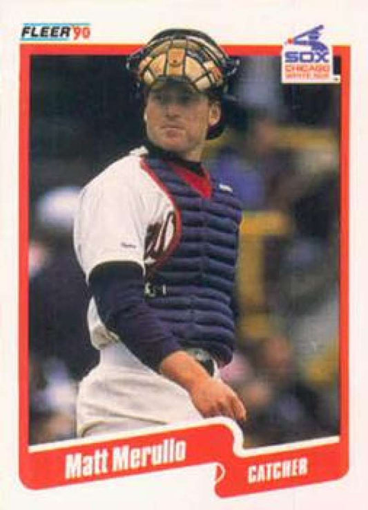 1990 Fleer Baseball #542 Matt Merullo  Chicago White Sox  Image 1