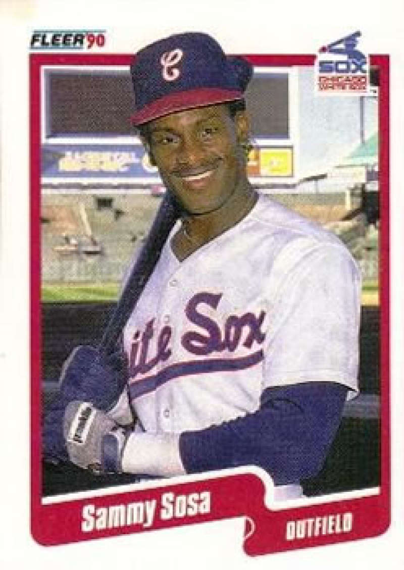1990 Fleer Baseball #548 Sammy Sosa RC Rookie Chicago White Sox Image 1
