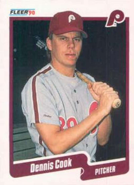 1990 Fleer Baseball #554 Dennis Cook  Philadelphia Phillies  Image 1