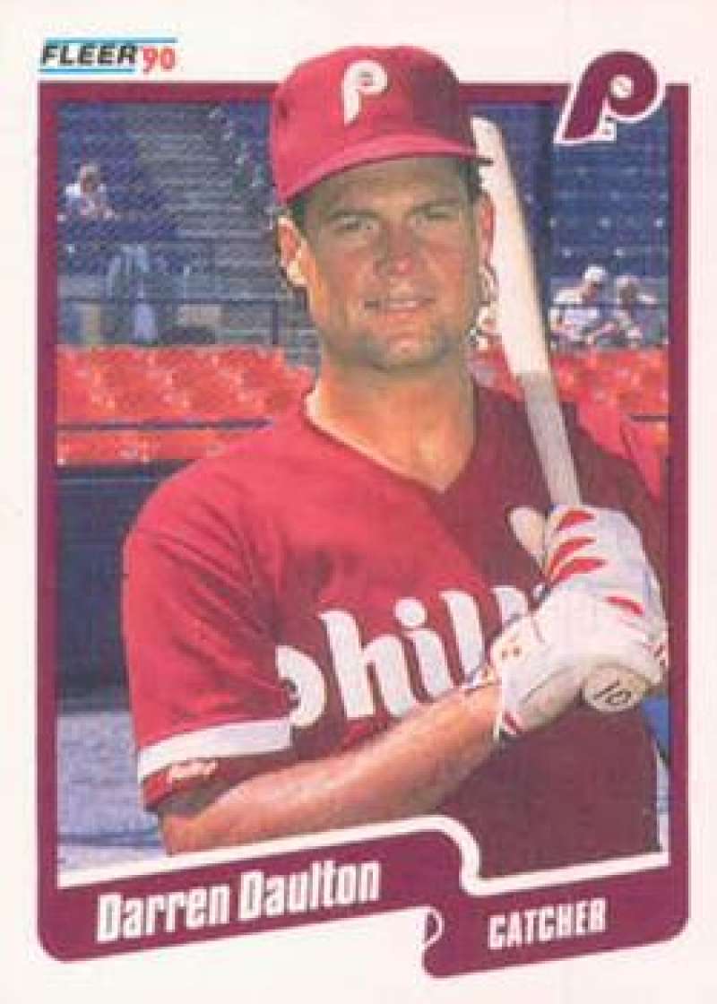 1990 Fleer Baseball #555 Darren Daulton Philadelphia Phillies Image 1
