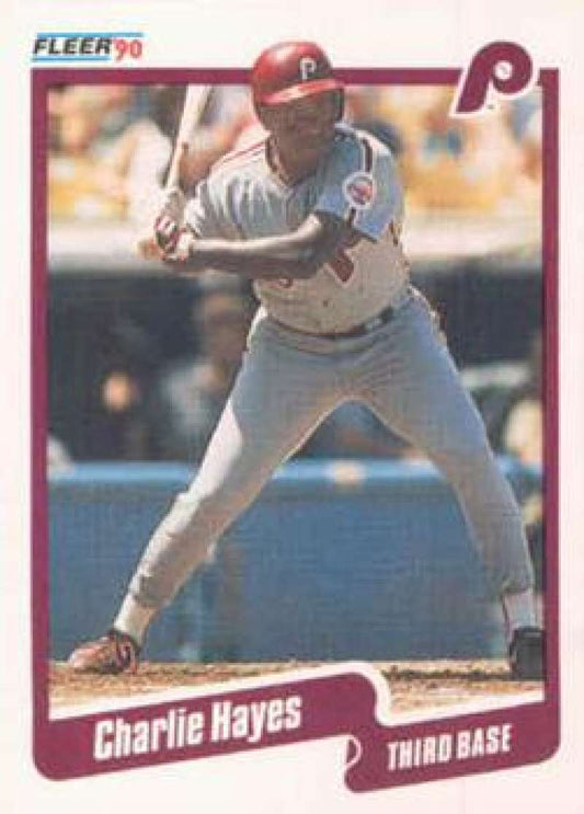 1990 Fleer Baseball #558 Charlie Hayes  Philadelphia Phillies  Image 1