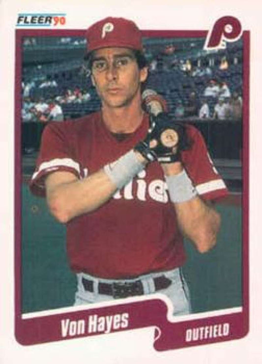 1990 Fleer Baseball #559 Von Hayes  Philadelphia Phillies  Image 1