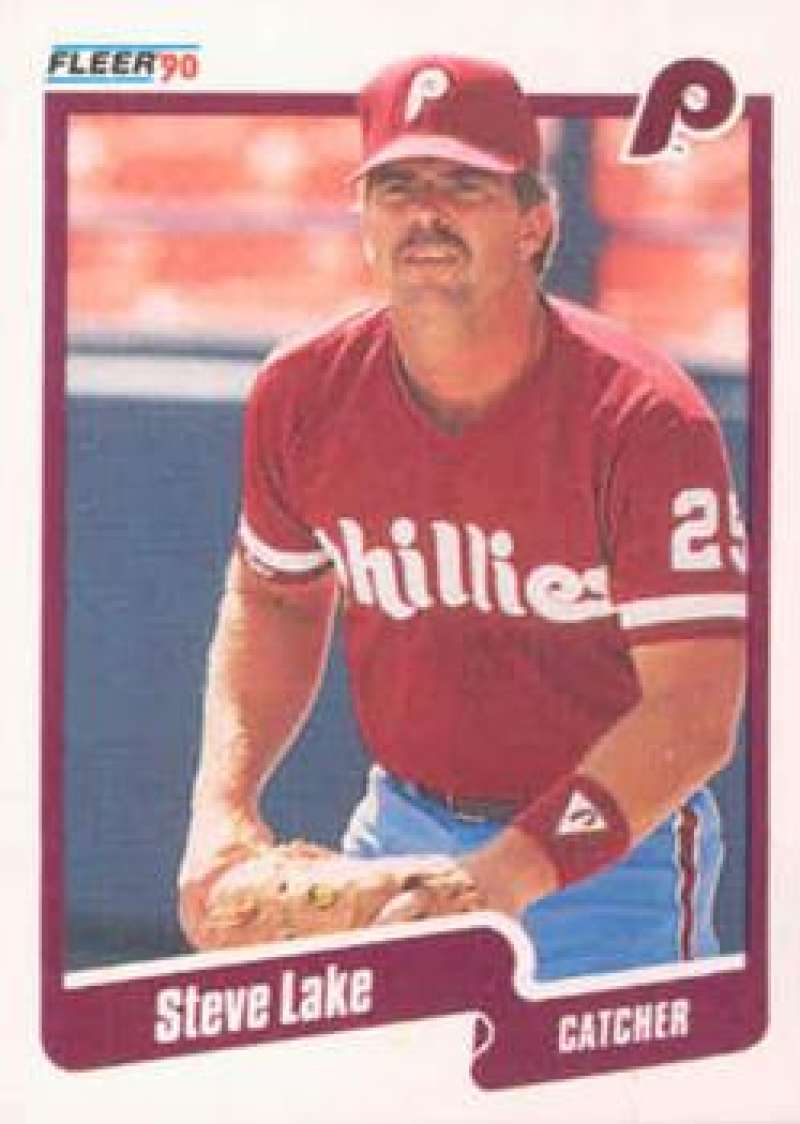 1990 Fleer Baseball #566 Steve Lake Philadelphia Phillies Image 1