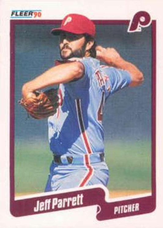 1990 Fleer Baseball #570 Jeff Parrett  Philadelphia Phillies  Image 1