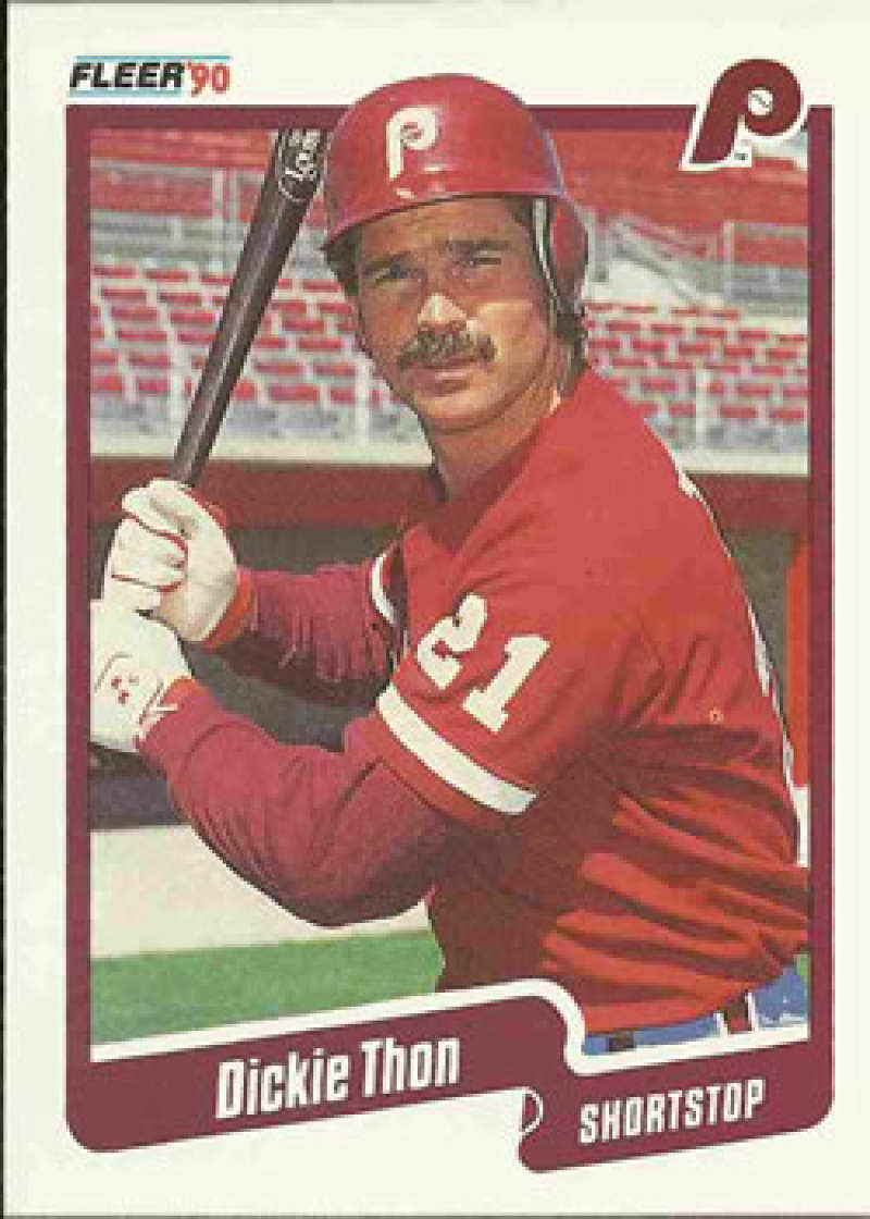 1990 Fleer Baseball #573 Dickie Thon Philadelphia Phillies Image 1