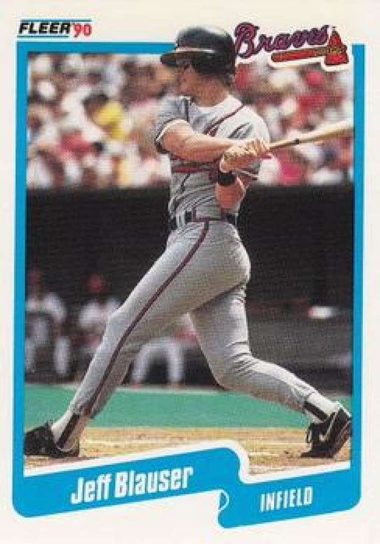 1990 Fleer Baseball #576 Jeff Blauser  Atlanta Braves  Image 1