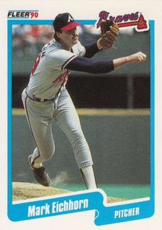 1990 Fleer Baseball #580 Mark Eichhorn  Atlanta Braves  Image 1