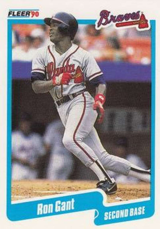 1990 Fleer Baseball #582 Ron Gant  Atlanta Braves  Image 1