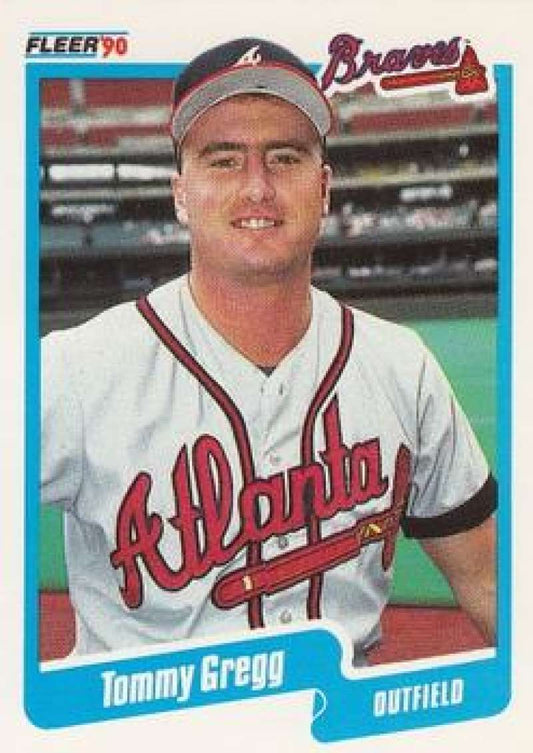 1990 Fleer Baseball #585 Tommy Gregg  Atlanta Braves  Image 1