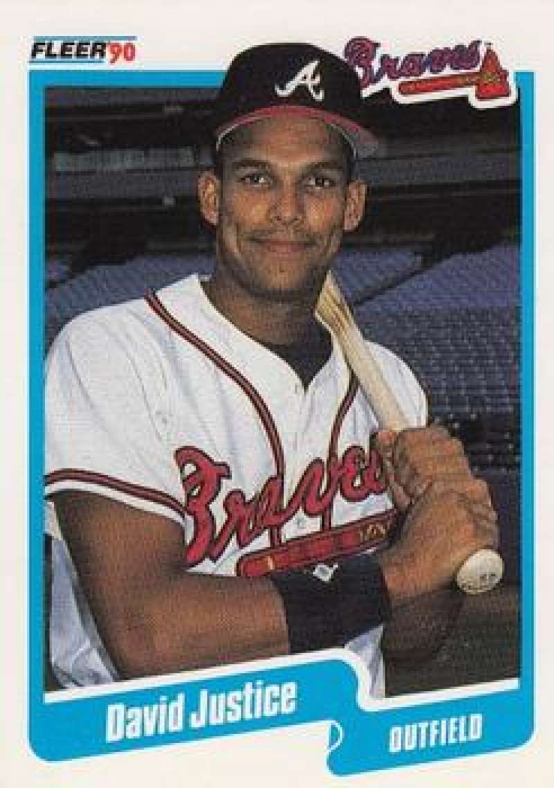 1990 Fleer Baseball #586 David Justice RC Rookie Atlanta Braves Image 1