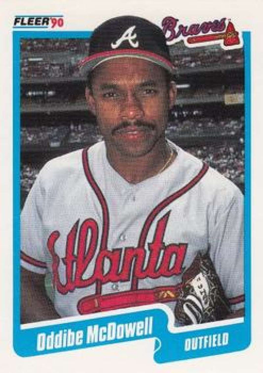 1990 Fleer Baseball #589 Oddibe McDowell  Atlanta Braves  Image 1