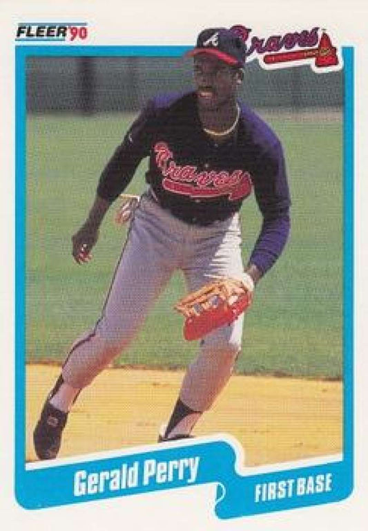 1990 Fleer Baseball #592 Gerald Perry  Atlanta Braves  Image 1