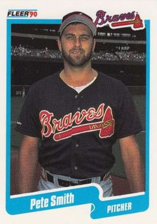 1990 Fleer Baseball #594 Pete Smith  Atlanta Braves  Image 1