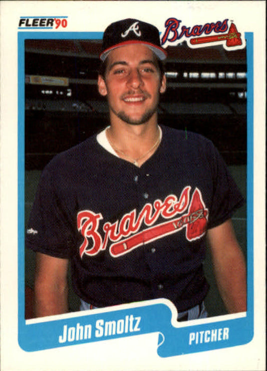 1990 Fleer Baseball #595 John Smoltz  Atlanta Braves  Image 1
