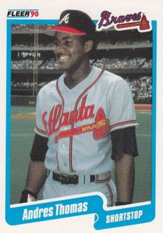 1990 Fleer Baseball #597 Andres Thomas  Atlanta Braves  Image 1