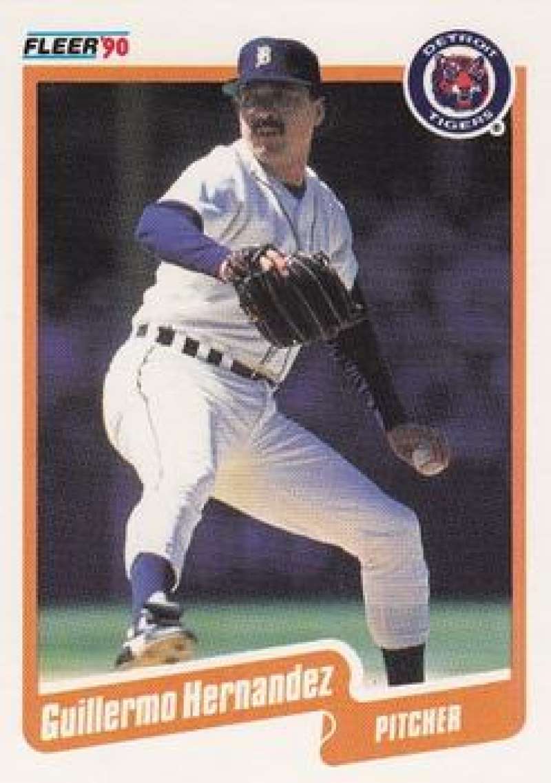 1990 Fleer Baseball #605 Guillermo Hernandez Detroit Tigers Image 1
