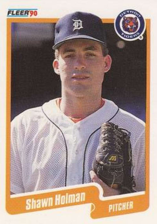 1990 Fleer Baseball #606 Shawn Holman  RC Rookie Detroit Tigers  Image 1