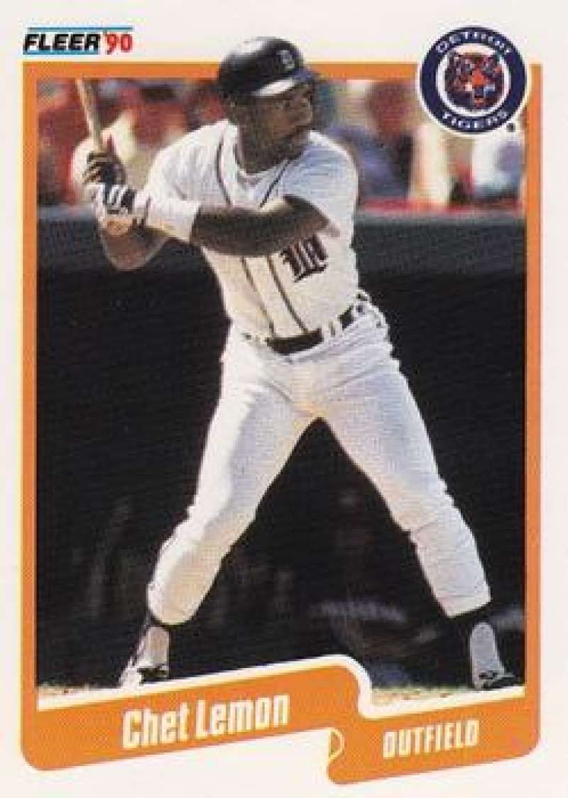 1990 Fleer Baseball #608 Chet Lemon Detroit Tigers Image 1