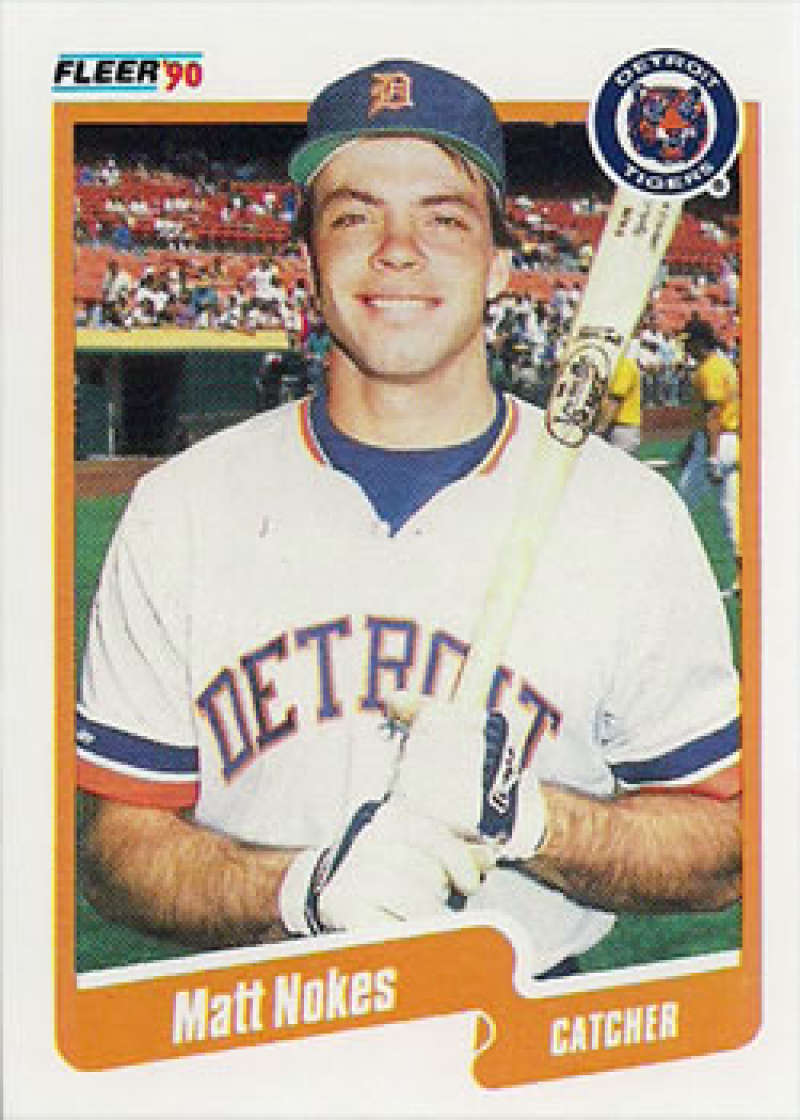 1990 Fleer Baseball #611 Matt Nokes Detroit Tigers Image 1