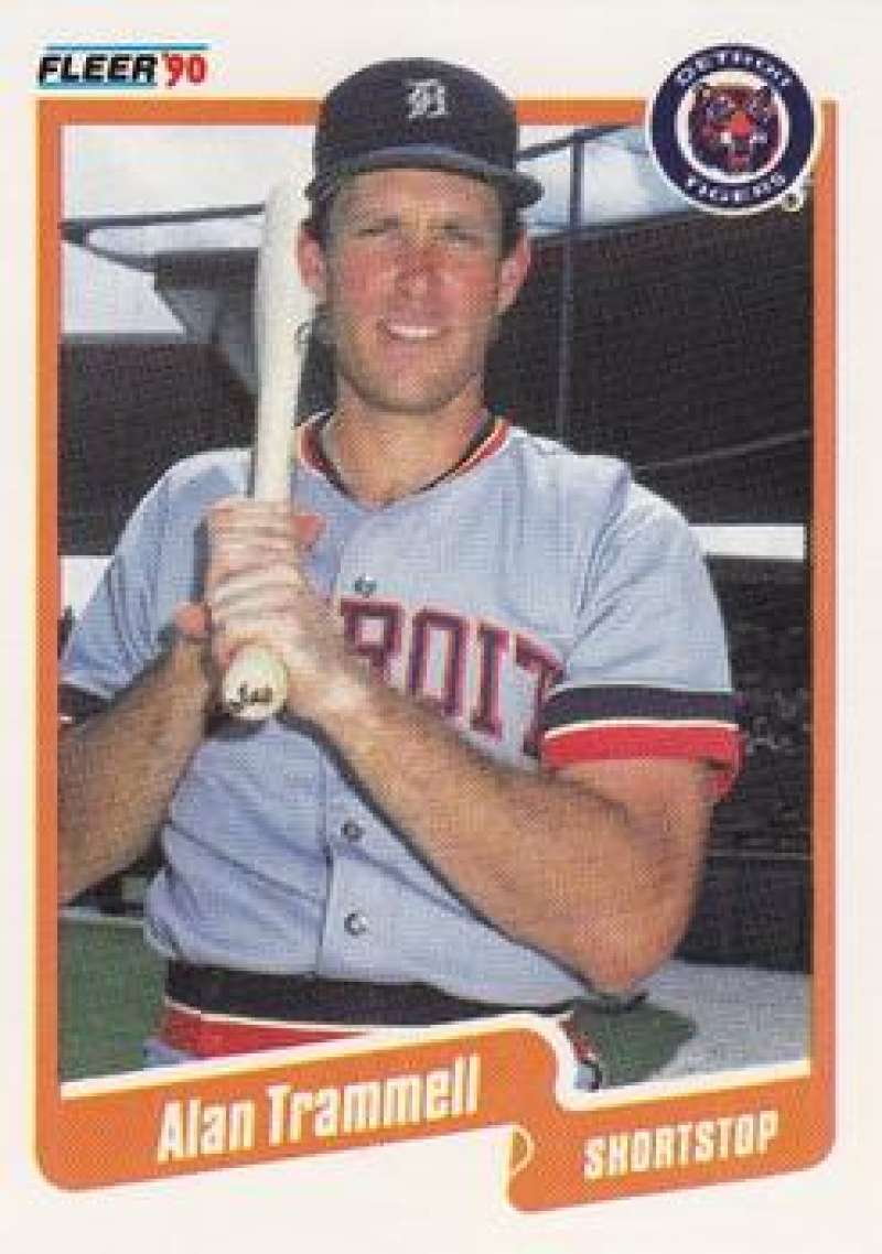 1990 Fleer Baseball #617 Alan Trammell Detroit Tigers Image 1