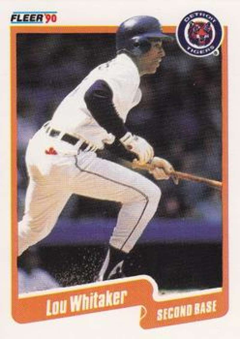 1990 Fleer Baseball #619 Lou Whitaker Detroit Tigers Image 1