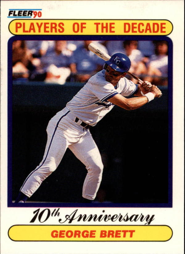 1990 Fleer Baseball #621 George Brett 1980 ERR Kansas City Royals Image 1