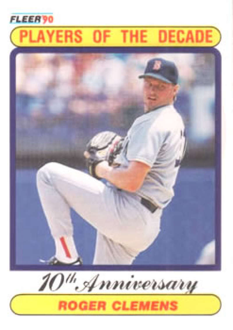 1990 Fleer Baseball #627 Roger Clemens 1986 Boston Red Sox Image 1
