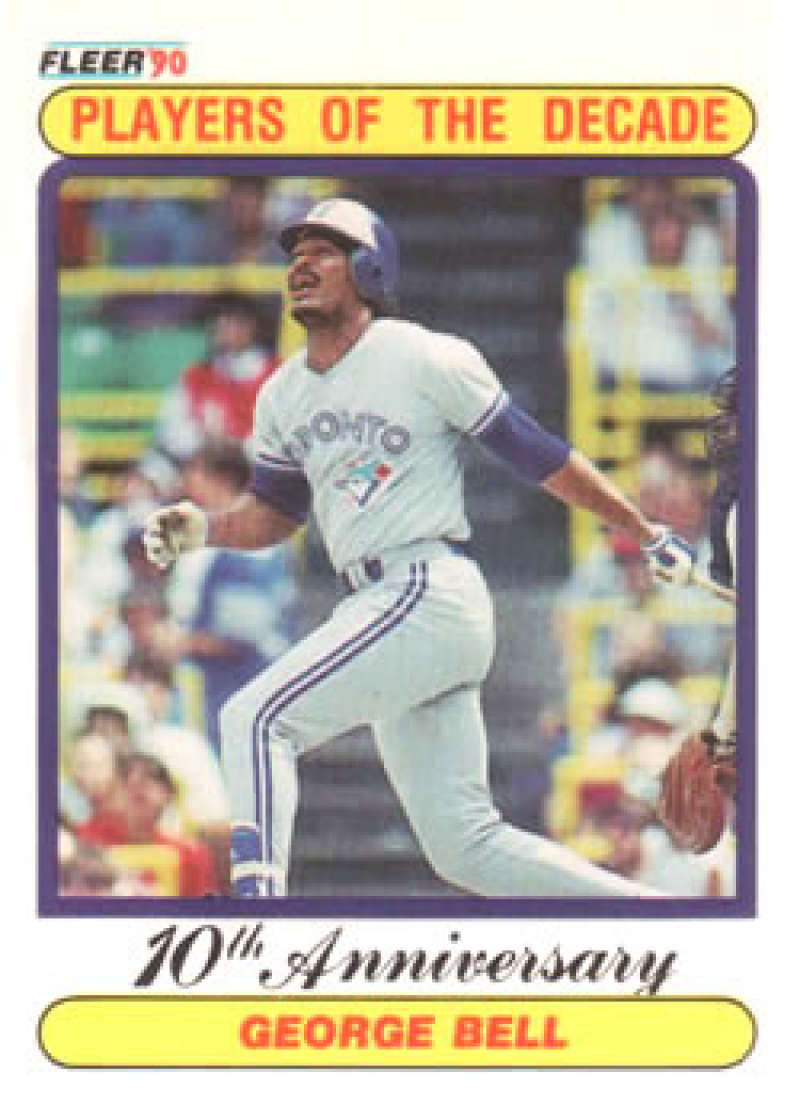 1990 Fleer Baseball #628 George Bell 1987 Toronto Blue Jays Image 1