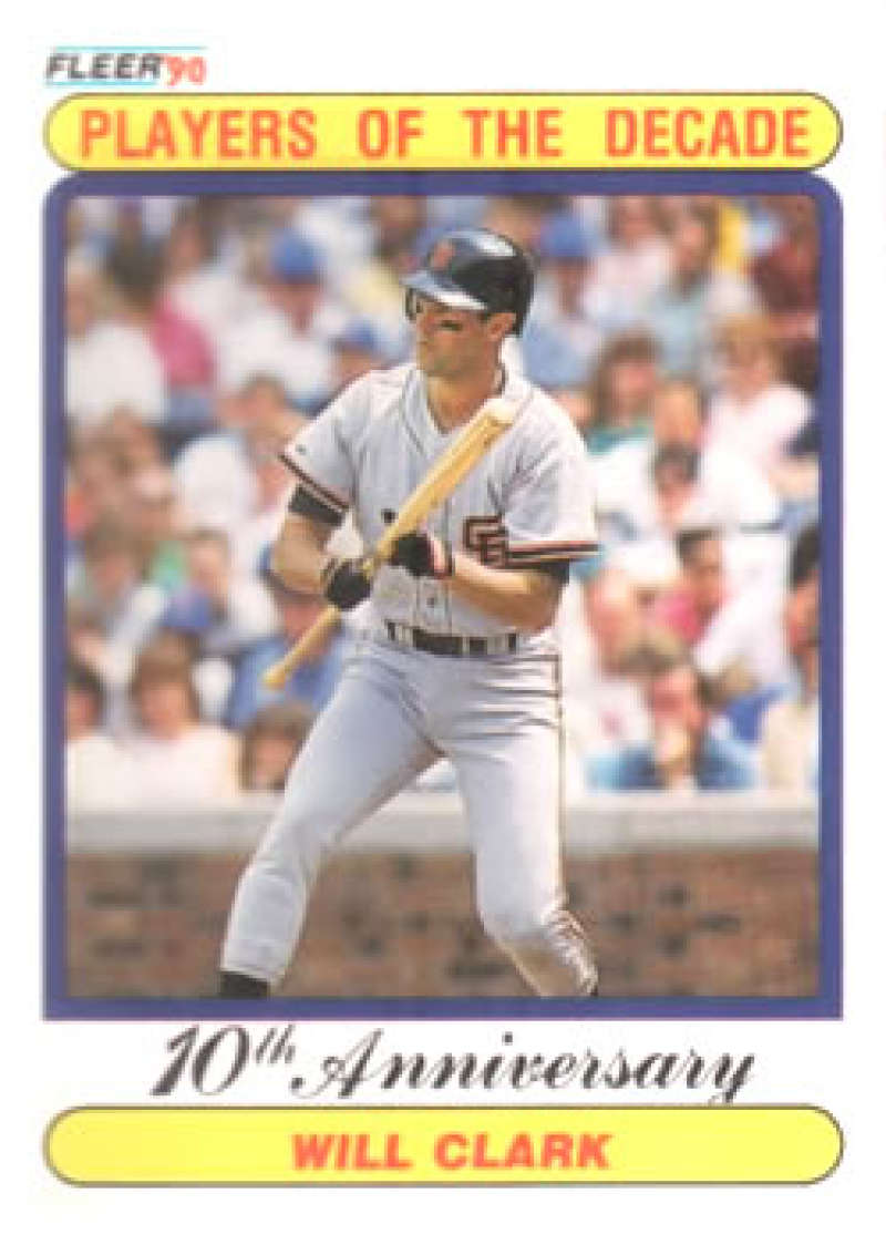 1990 Fleer Baseball #630 Will Clark 1989 ERR San Francisco Giants Image 1