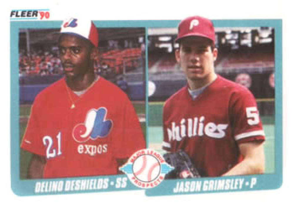 1990 Fleer Baseball #653 Delino DeShields/Jason Grimsley RC Rookie Image 1