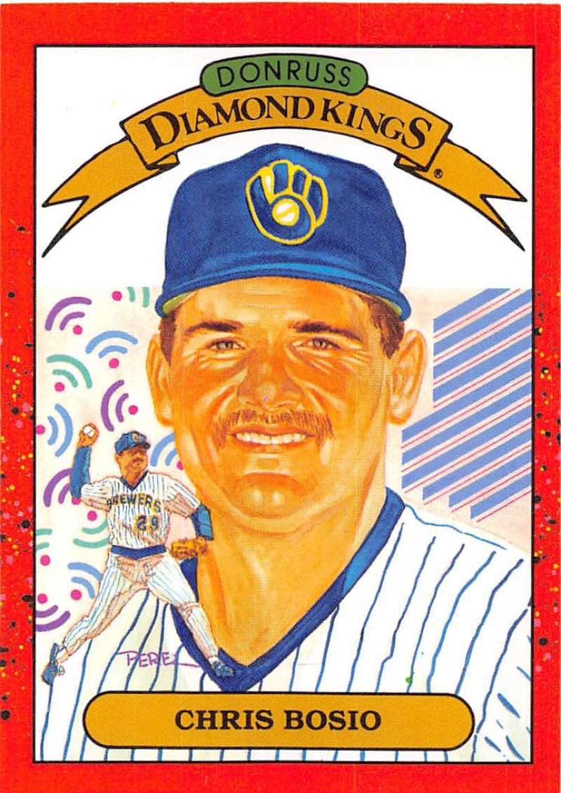 1990 Donruss Baseball #20 Chris Bosio DK Milwaukee Brewers Image 1
