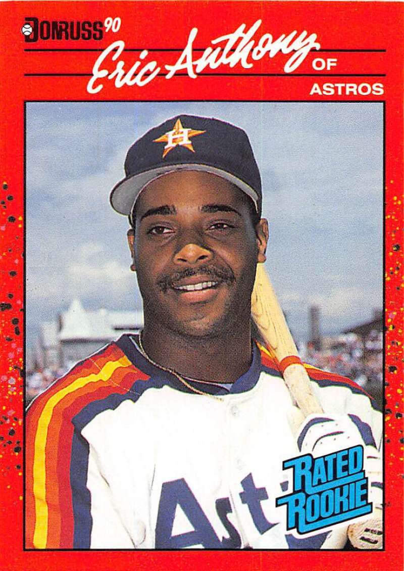 1990 Donruss Baseball #34 Eric Anthony RC Rookie Houston Astros Image 1