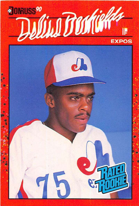 1990 Donruss Baseball  #42 Delino DeShields  RC Rookie Montreal Expos  Image 1