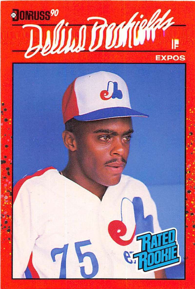 1990 Donruss Baseball #42 Delino DeShields RC Rookie Montreal Expos Image 1